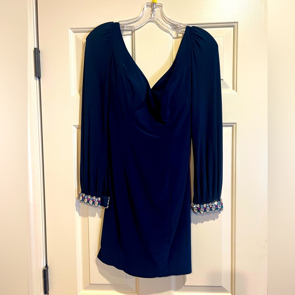 Short navy blue cocktail dress